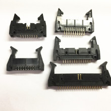 牛角插座DC2带锁SFA10P 14P/16/20P直针弯针 2.54MM焊针镀金