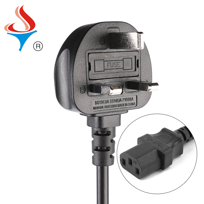 FY006A/JT-ST3三芯英国电器插头电源线 英制电脑主机插线头