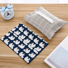 Japanese cotton and linen tissue paper set, fabric tissue paper holder, desktop tissue box for home use, creative car tissue paper holder