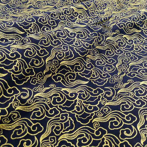 Cotton bronzing cloth Golden auspicious clouds and wind fabric two-color spot wholesale