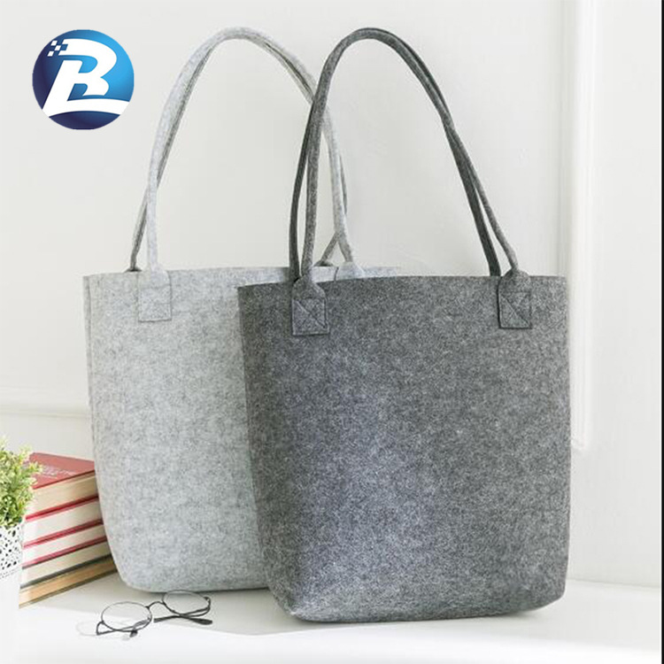 跨境供应手提毛毡包 手提购物袋 时尚毛毡包 加印LOGO