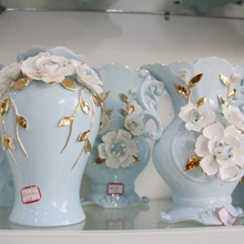 定制批发景德镇简约现代陶瓷花瓶欧式三件套时尚花瓶软装瓷器花器
