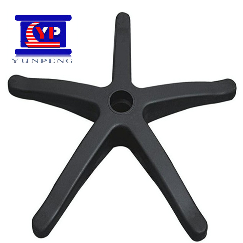 五星椅子角注塑模具生产开发热流道三板模包胶轮PA66+30GF商品模