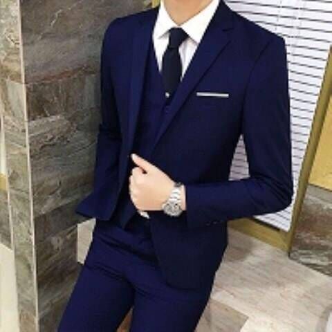 2021 New Men's Suit Set Korean Slim-fit Professional College Student Formal Dress Business Wedding Suit Five-piece Set