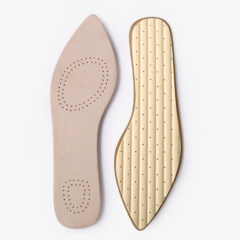 Suministro primera capa de piel de oveja plantilla cómoda transpirable sudor absorbente desodorante zapatos de cuero moda Plantilla de tacón alto para las mujeres