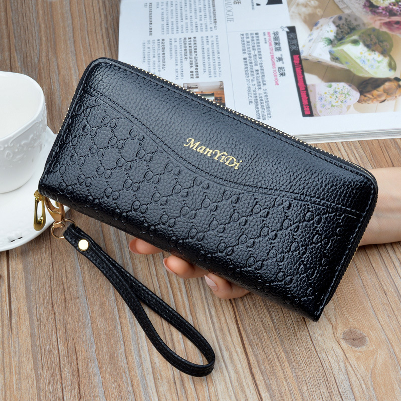 2022 new women's purse long large capacity double zipper handbag women's double layer handbag fashion wallet