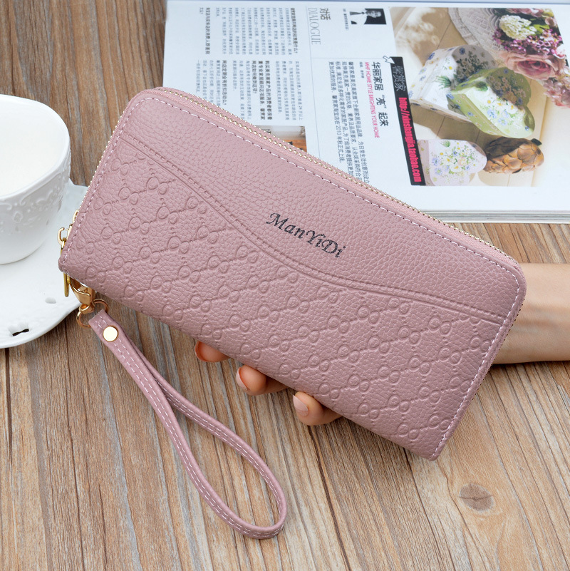 2022 new women's purse long large capacity double zipper handbag women's double layer handbag fashion wallet