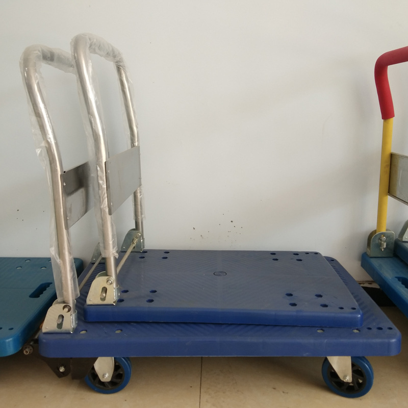 静音加厚折叠塑料平板手推车拉货搬运车家用小推车批发