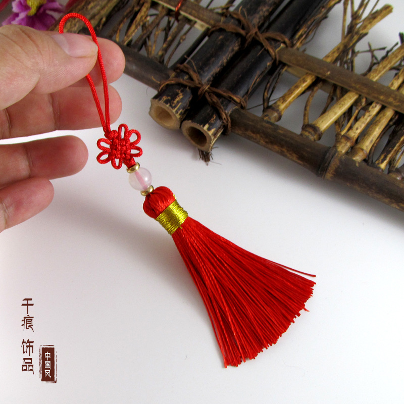 Jade thread Chinese knot piercing piercing mobile phone pendant…