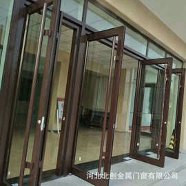 工厂供应商铺铝合金肯德基门颜色平开地轴地弹簧玻璃门双开门隔音