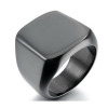 Brand fashionable square glossy ring stainless steel, European style, suitable for import