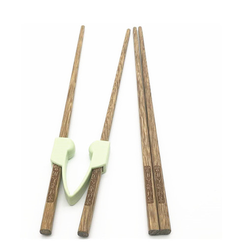 Solid wood automatic rebound food aid chopsticks for the elderly hemiplegia rehabilitation training anti-shake chopsticks anti-slip food aid tableware removable