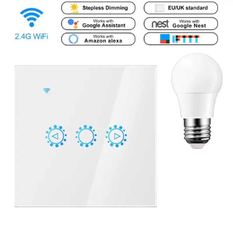 彪王Wifi调光触摸遥控智能定时开关 手机APP和alexa语音调光开关