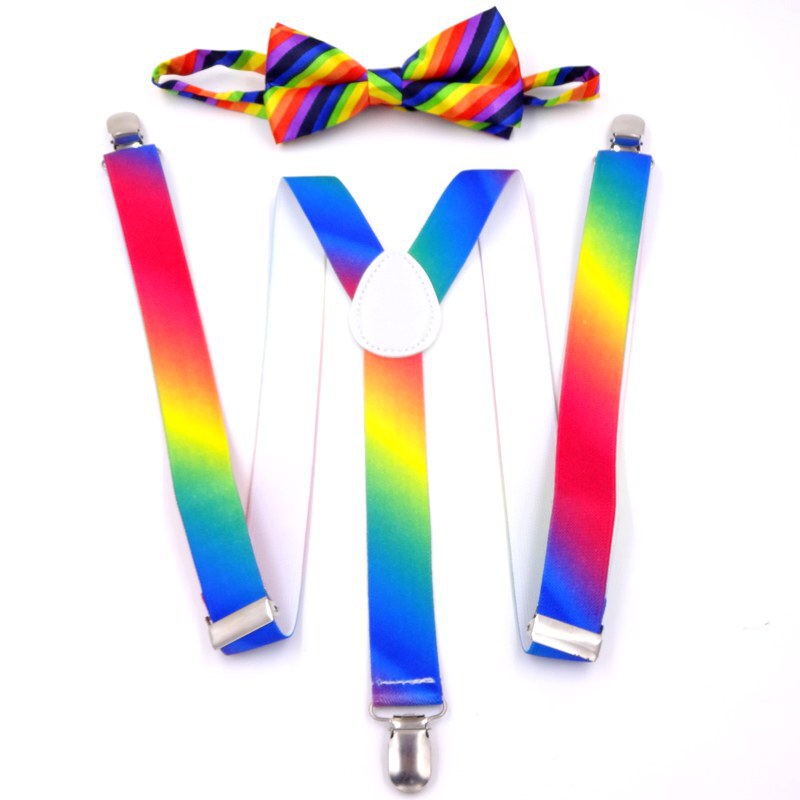 Rainbow Fashion Trendy Suspenders Performance Suspenders Props Bow Pants Suspenders Hotel Professional Suspenders Bow Ties Rainbow Fashion Trendy Suspenders Performance Suspenders Props Bow Pants Suspenders Hotel Professional Suspenders Bow Ties