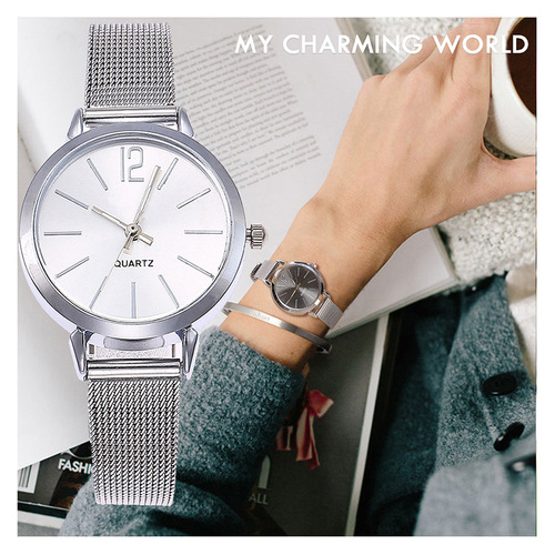 Small wholesale AliExpress new alloy fine mesh band simple ladies watch fashionable ladies quartz gift watch