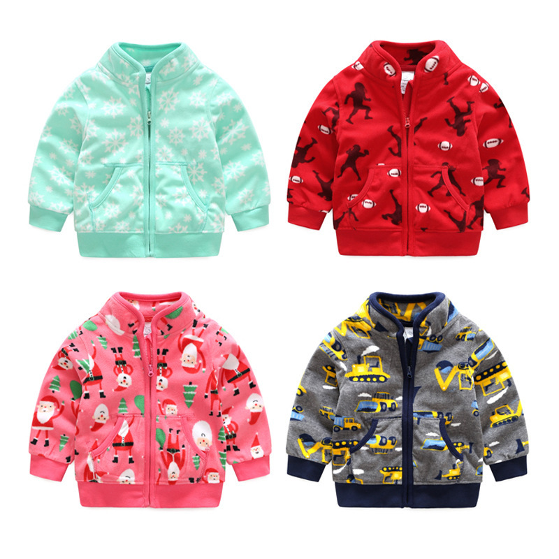 Zobbukey Autumn New Baby Spring & Fall Outwear Boys and Girls Polar Fleece Outwear Top Jacket Cute and Fun