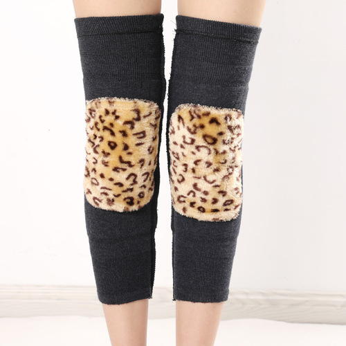 冬季仿羊绒保暖护膝加绒加厚毛线针织弹力护腿护膝盖防寒护膝