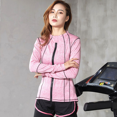 Women's Sport Coat Tight Running Zipper Quick Dry Yoga Suit Hooded Long Sleeve Sports Top Fitness Wear Quick Dry Clothes 
