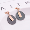 Golden earrings stainless steel, does not fade, pink gold, simple and elegant design, Japanese and Korean