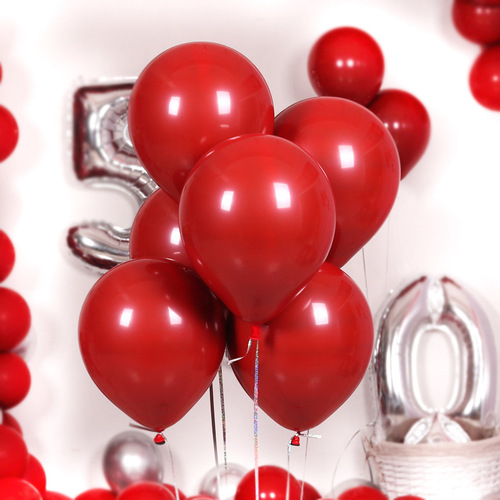 10-inch Ruby Gem Ball Matte Latex Balloon Halloween Birthday Wedding Celebration Decoration Venue Prop