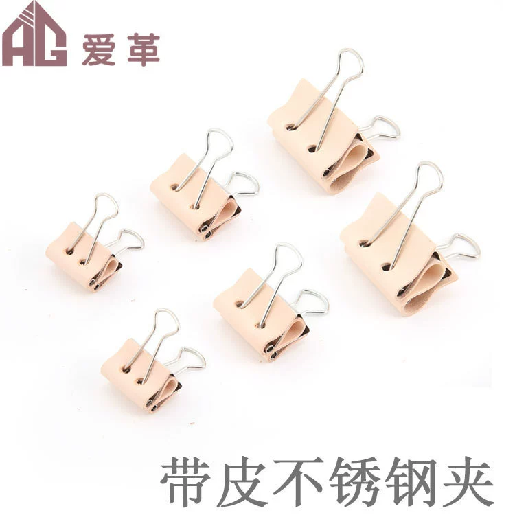 DIY кожаный зажим ручной работы кожаная адгезия вспомогательный инструмент кожа зажим из нержавеющей стали овечья кожа растительного дубления