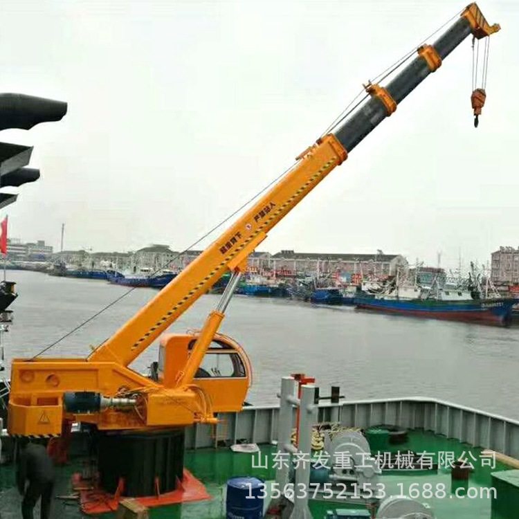 济宁船吊厂家定大型25吨35吨船用吊机 港口码头吊 软管吊克令吊