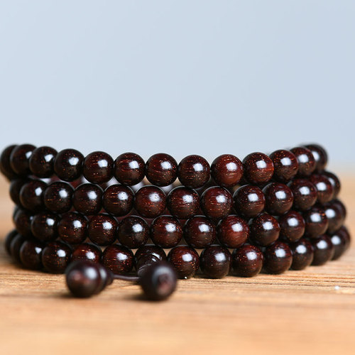 Dropshipping Indian Small-leaf Rosewood 2.0 Old Material Full Gold Star Meditation Bracelet Wooden Bracelet 108 Beads for Men and Women Buddha Beads
