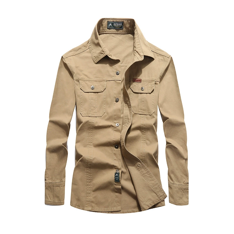 Новая весенняя и осенняя рубашка с длинными рукавами для мужчин тонкая повседневная куртка для мужчин молодежная военная рубашка большого размера B1388