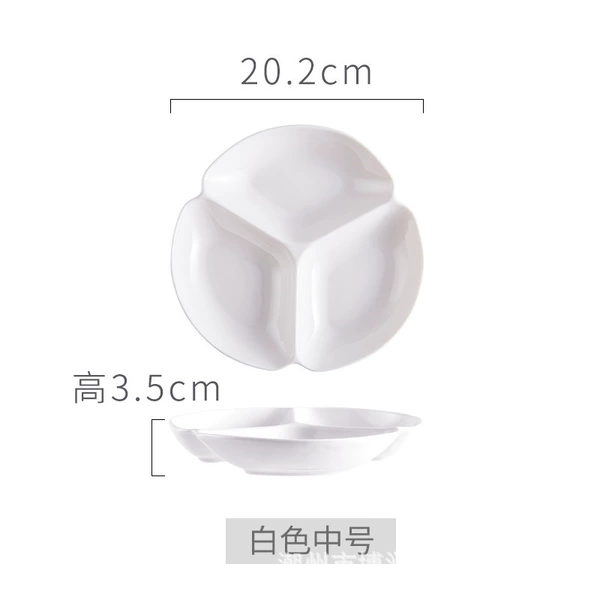 White three grid 8 -inch bowl