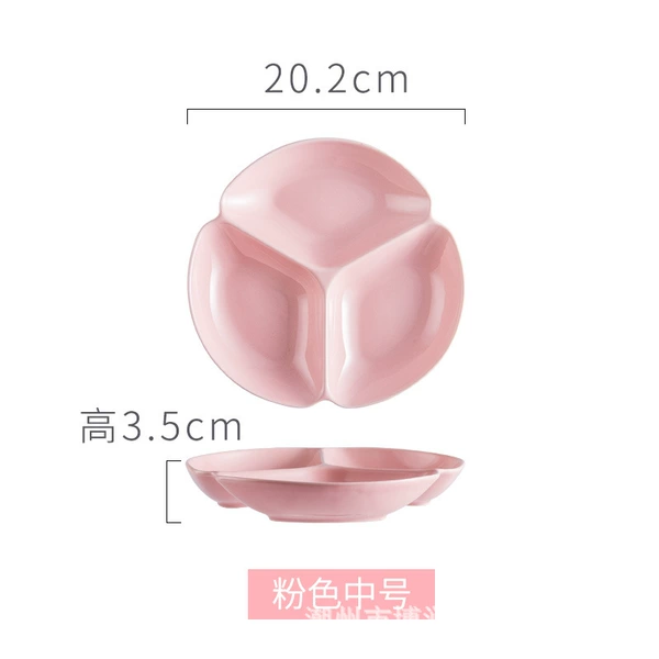 Pink three grid 8 -inch bowls
