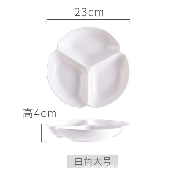 White three grid 9 -inch bowl