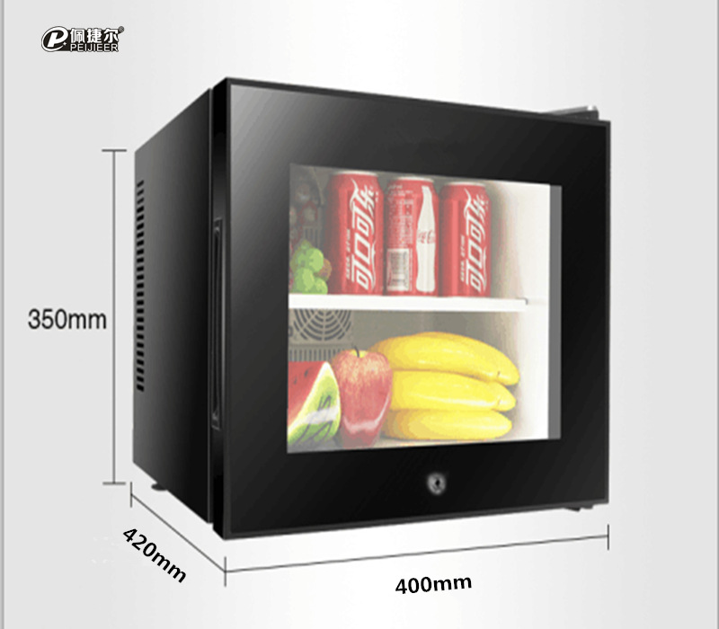 Refrigerador pequeño con puerta de vidrio BC-20BF, gabinete para bebidas, 110V, refrigeración por aire, gabinete de conservación de alimentos frescos, refrigerador para habitación de hotel
