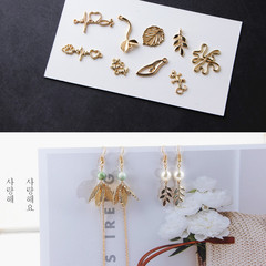 DIY手工飾品配件 百搭合金幾何異形樹葉愛心耳飾掛件材料廠家批發