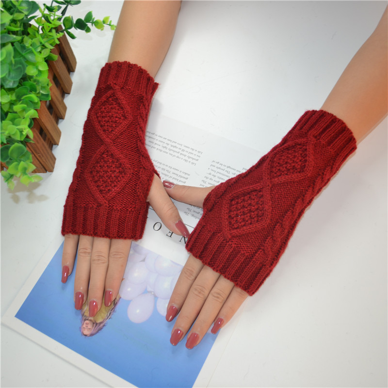 Yifan otoño e invierno al aire libre decoración cálida moda coreana elástico oversleeve corto punto dos rombo manga del brazo
