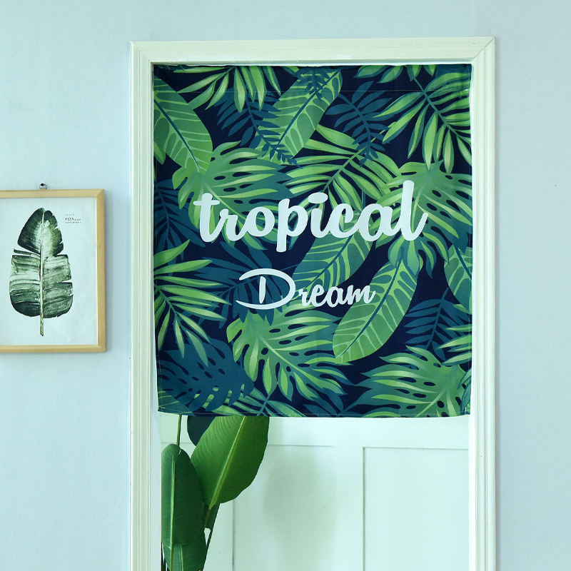Scandinavian Ins Style Cartoon Digital Printing Door Curtain Finished Partition Decorative Curtain Curtain Spot Wholesale Cross-Border E-Commerce