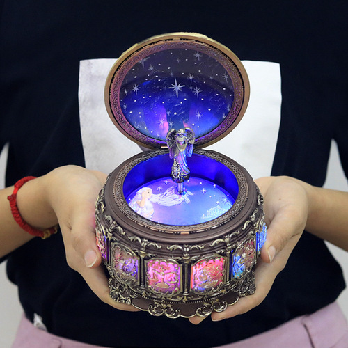 DIY Constellation Retro Music Box Music Box Creative Boutique Christmas Birthday Gift for Girls Rotating and Glowing