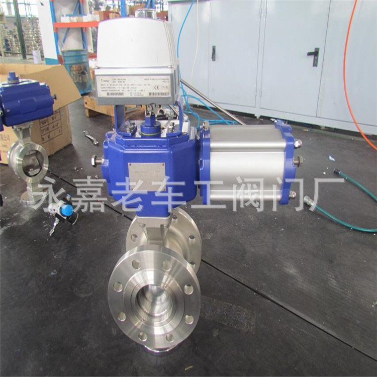 VQ647Y-25P DN250 气动不锈钢法兰V型球阀 气动V型球阀 V型球阀