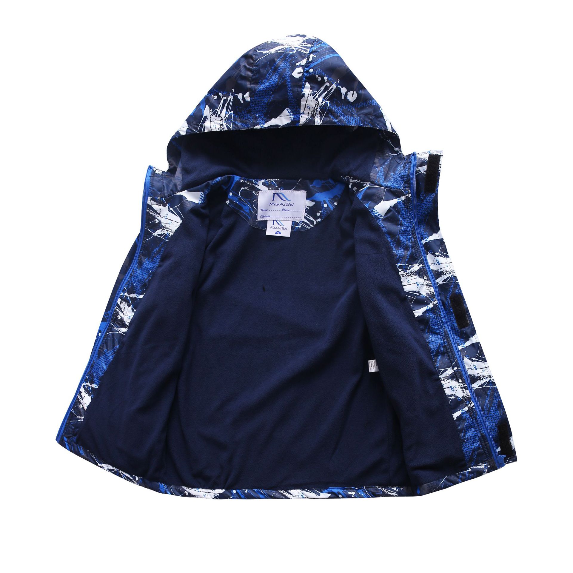 Cross-Border Children's Windbreaker Spring and Autumn New Boys' Jacket Medium and Large Children's Velvet Hooded Jacket