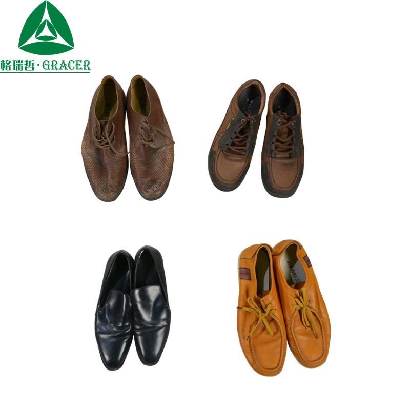 现货旧皮鞋批发second hand shoes真皮休闲鞋懒人套脚软底皮鞋男