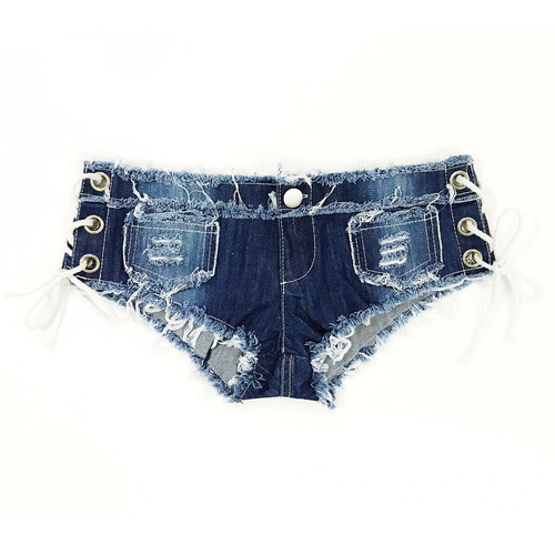 Summer women's European and American jeans denim shorts hot pants low waist sexy nightclub clothing