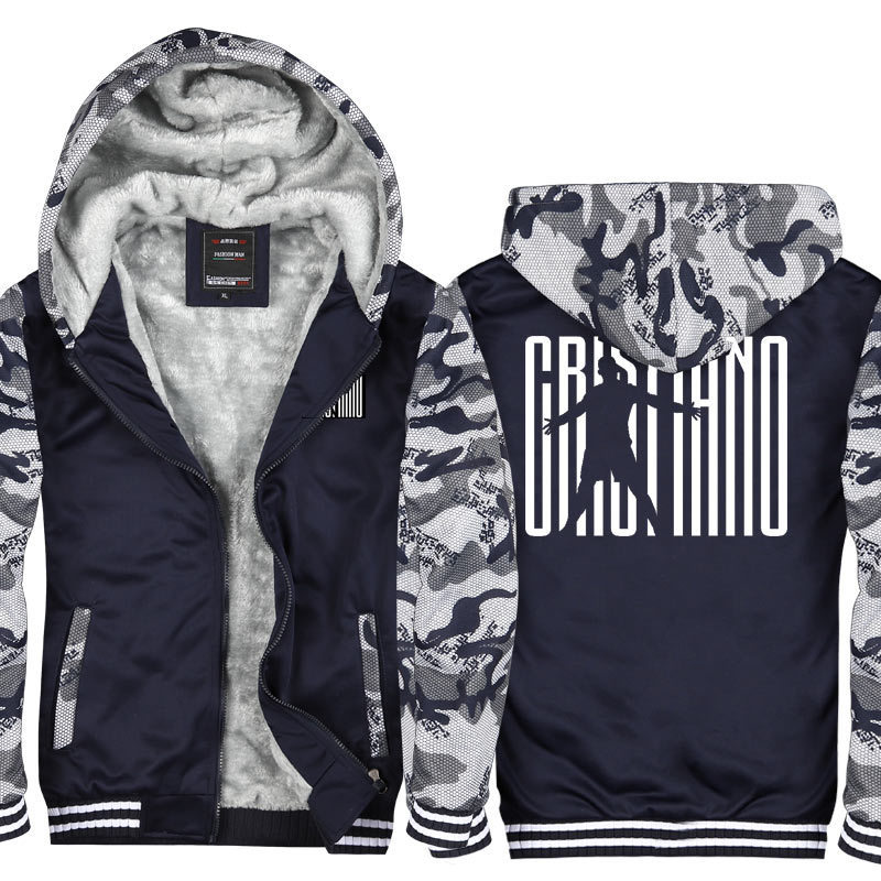 Messi No. 10 Cr7 Ronaldo Ronaldo Football Sports Training Clothing Sweatshirt Jacket Hoodie Zipper Thick