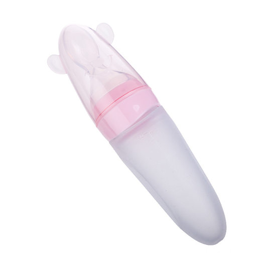 Dorado cartoon silicone rice paste spoon baby silicone squeeze feeding spoon rice paste bottle complementary food feeder 6159