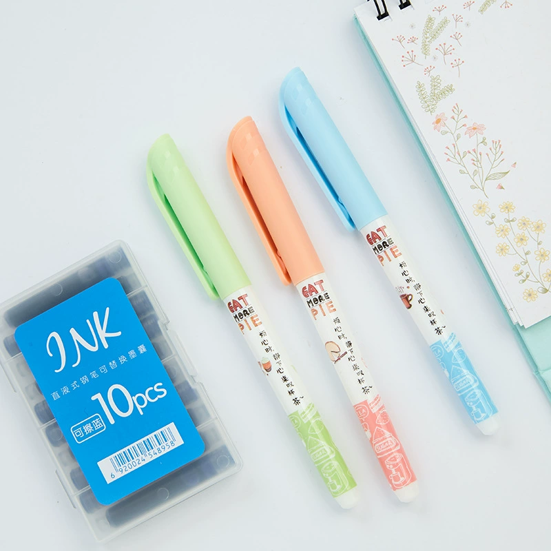 Белая/снежная Ink сумка R5399C прямой жидкостной стираемой перьевой чернила синий и черный стираемый сменный мешок школьная канцелярия оптом