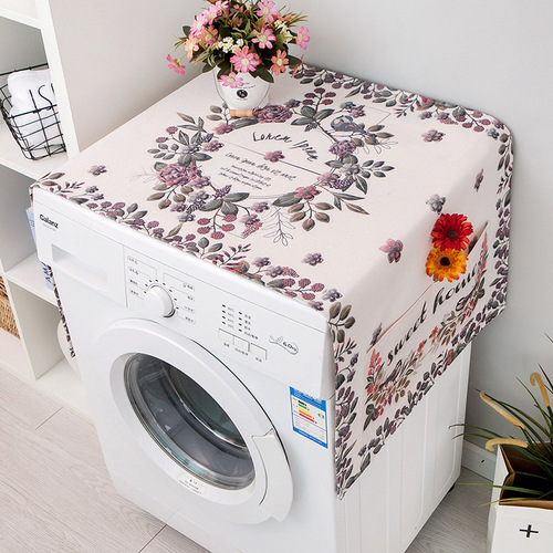Manufacturer wholesale washing machine cover refrigerator dust cover sun protection waterproof cloth cotton and linen cover towel microwave oven cover cloth