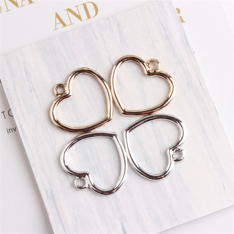 Popular geometric pattern earrings pendant diy hollow alloy accessories medium love heart
