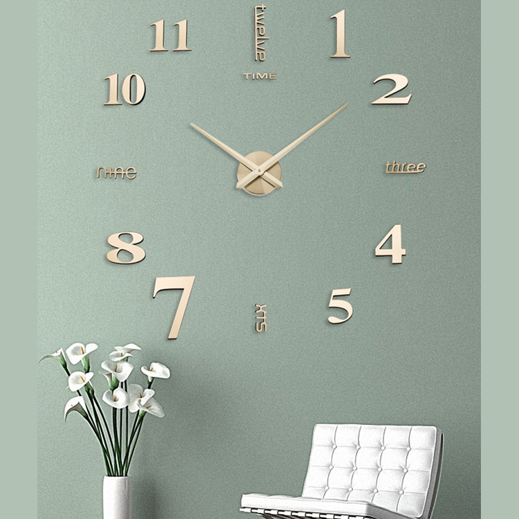 Cruz-frontera hogar sala de estar creativo Reloj de pared acrílico DIY reloj europeo colgante tabla etiqueta de la pared decoración tiempo