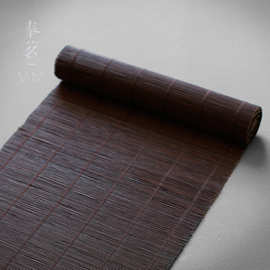 竹编茶道茶席 竹席桌旗席布竹制中式禅意功夫茶具 茶壶垫杯垫