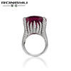 荣钰 Square ruby stone inlay, ring suitable for men and women, jewelry, European style, wish, wholesale