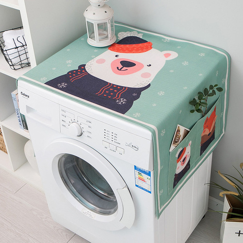 ins fully automatic drum washing machine dust cover single and double door refrigerator microwave oven cotton and linen waterproof cover