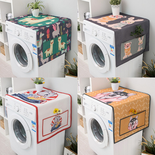 ins fully automatic drum washing machine dust cover single and double door refrigerator microwave oven cotton and linen waterproof cover